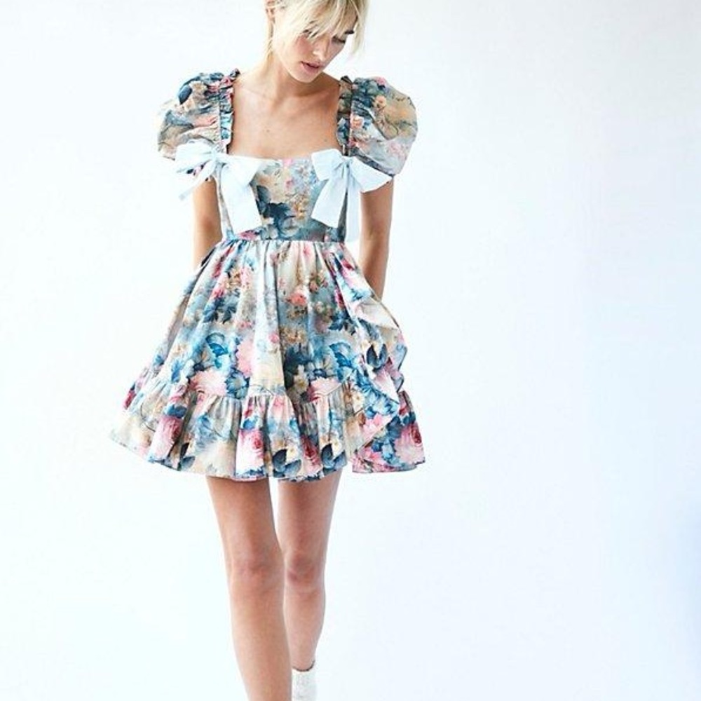 SOLD Selkie Chateau Paper Buttercream Mini Dress in M